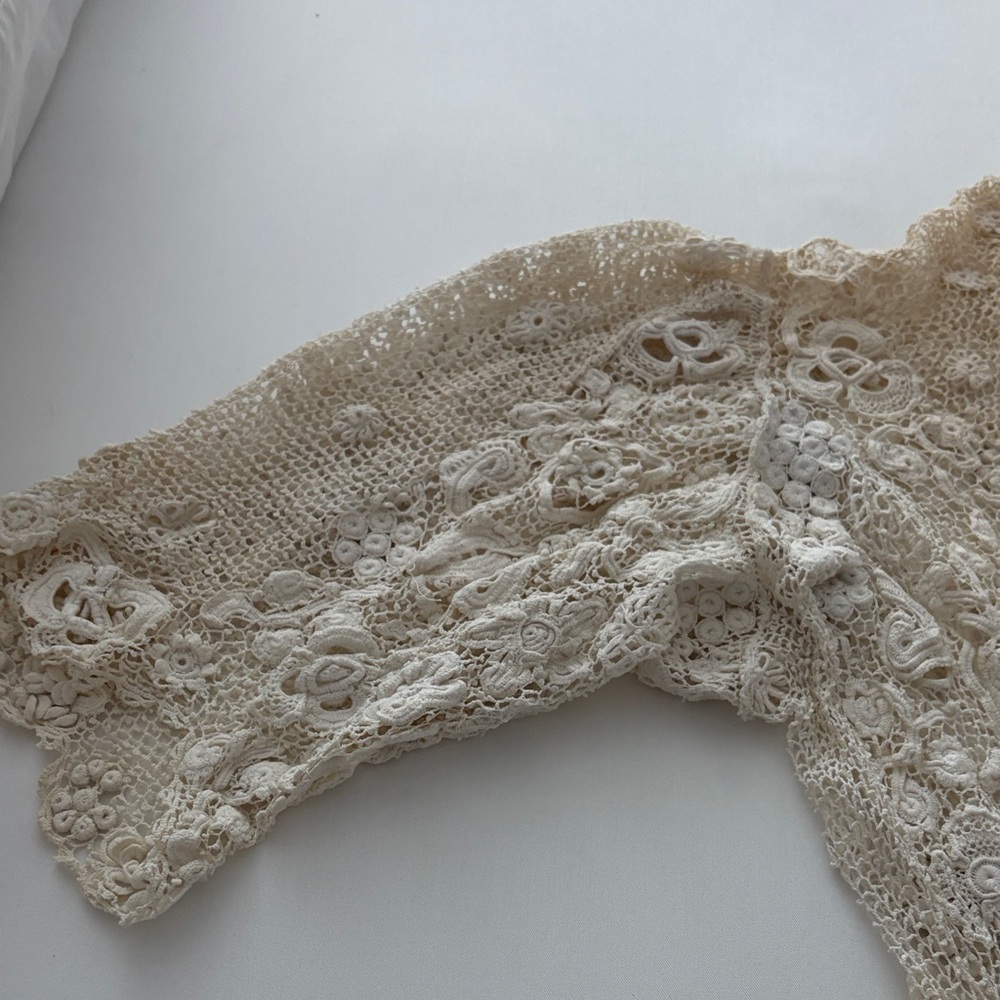 Unique Vintage Cream Lace Maxi Dress - Picture 2 of 6